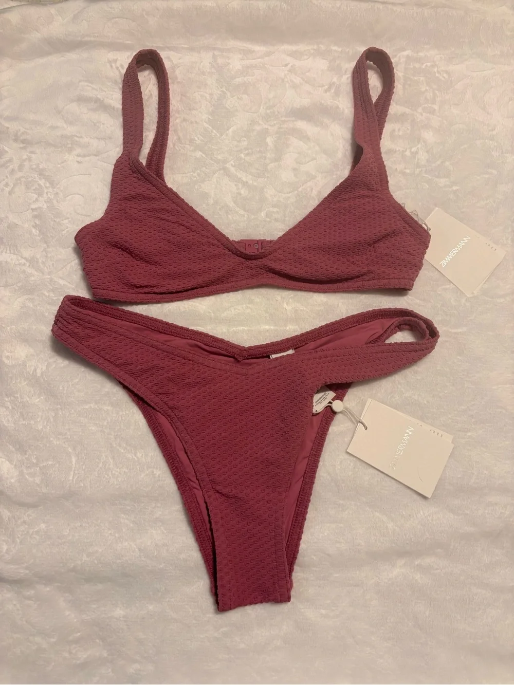 NWT Zimmerman textured Bikini Set - Dusty Rose 2